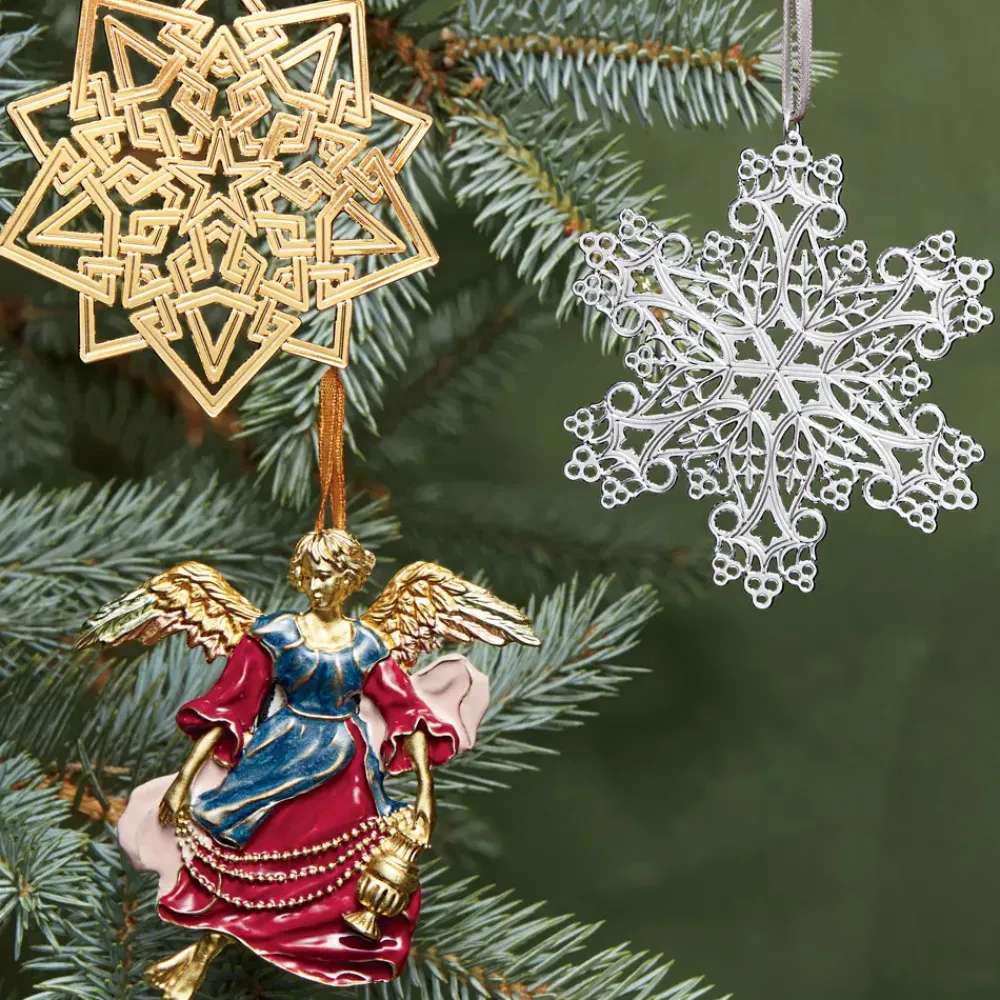 Hot 2023 Star, Snowflake, And Angel Tree Ornament Set Ornaments