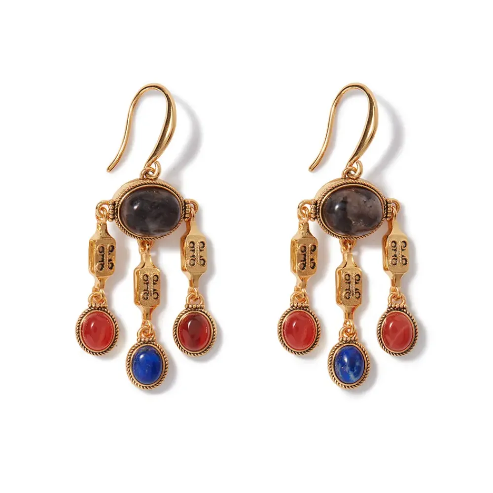 Fashion Ancient Gems Chandelier Earrings Earrings