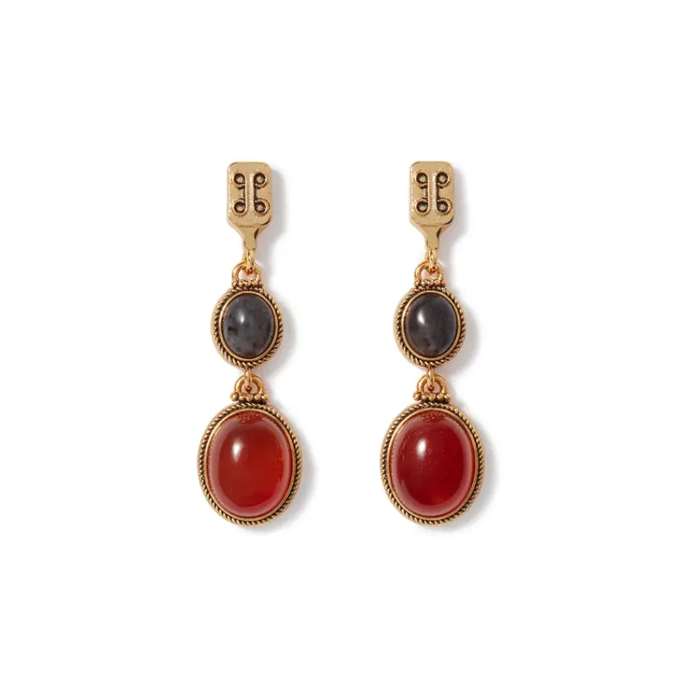 New Ancient Gems Two-Tone Drop Earrings Earrings