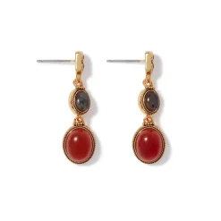 New Ancient Gems Two-Tone Drop Earrings Earrings