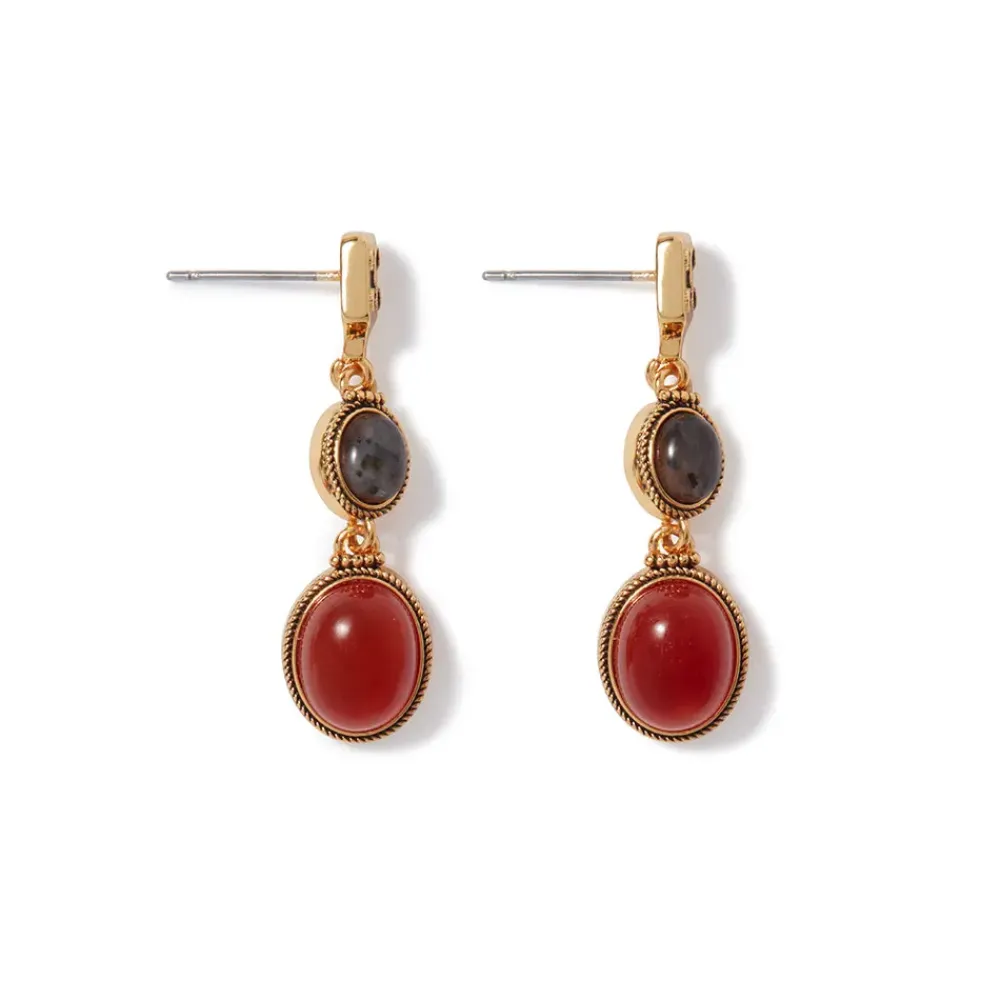 New Ancient Gems Two-Tone Drop Earrings Earrings