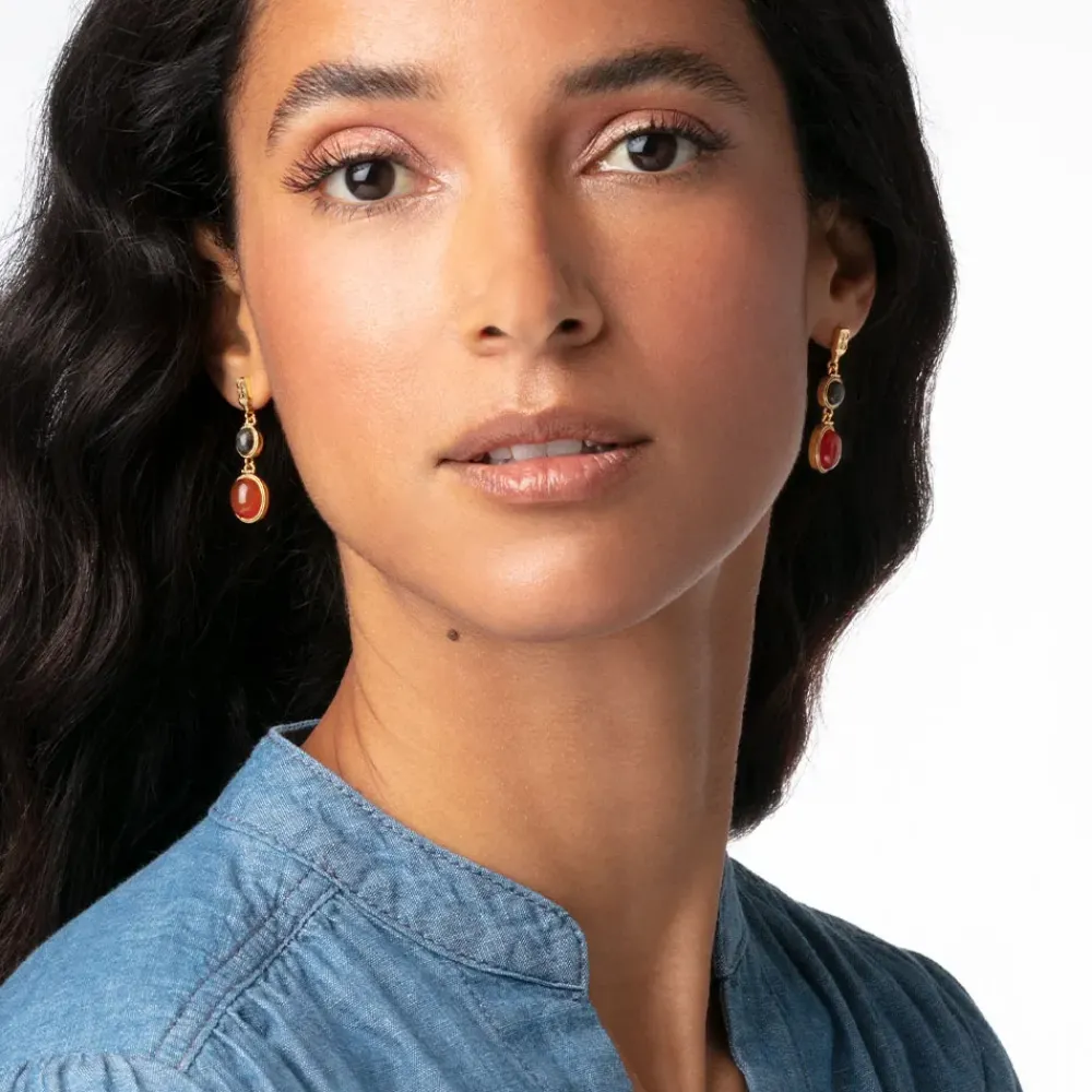 New Ancient Gems Two-Tone Drop Earrings Earrings