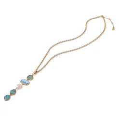 Best Ancient Mixed Motifs Glass Pendant Drop Necklace Necklaces