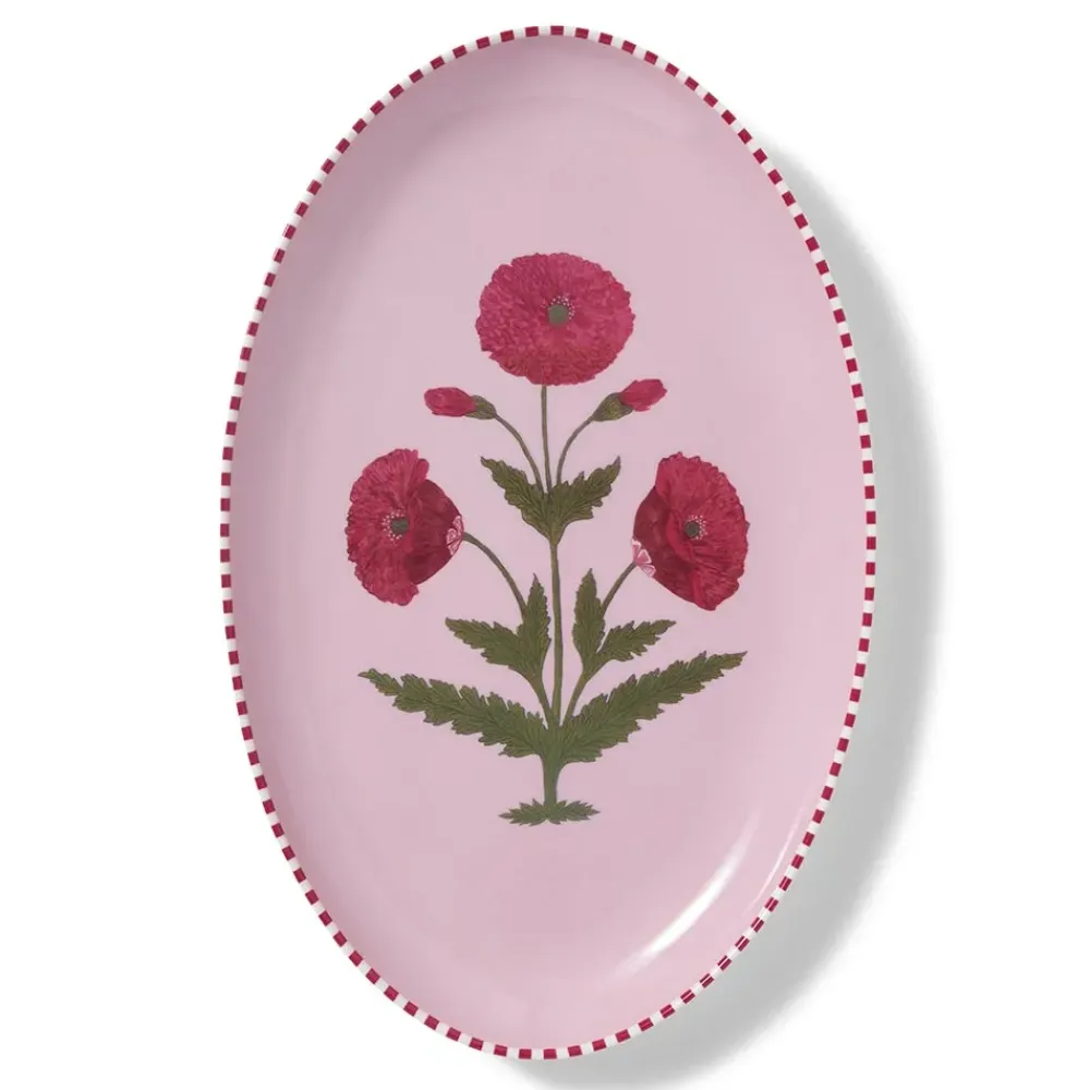 Hot Blooming Poppies Single Motif Serving Dish Tableware