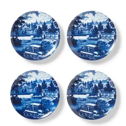 Discount Blue & White American River View Salad Plate Set Tableware