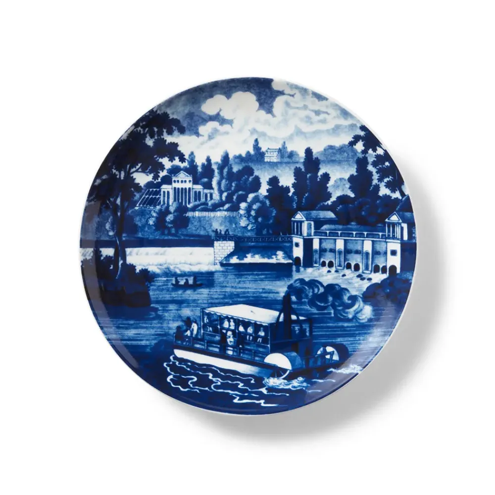 Discount Blue & White American River View Salad Plate Set Tableware