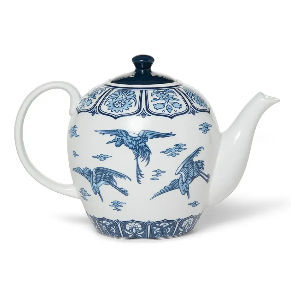 Sale Blue & White Cranes Teapot Tableware