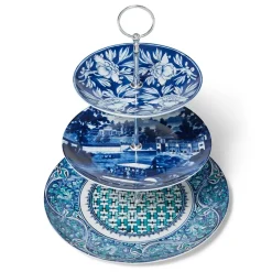 New Blue & White Three-Tier Server Tableware