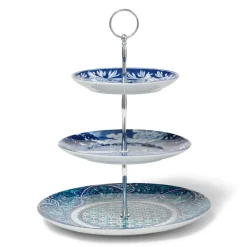 New Blue & White Three-Tier Server Tableware