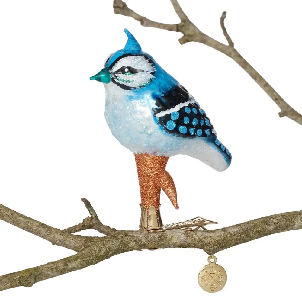 Fashion Blue Jay Glass Ornament Ornaments