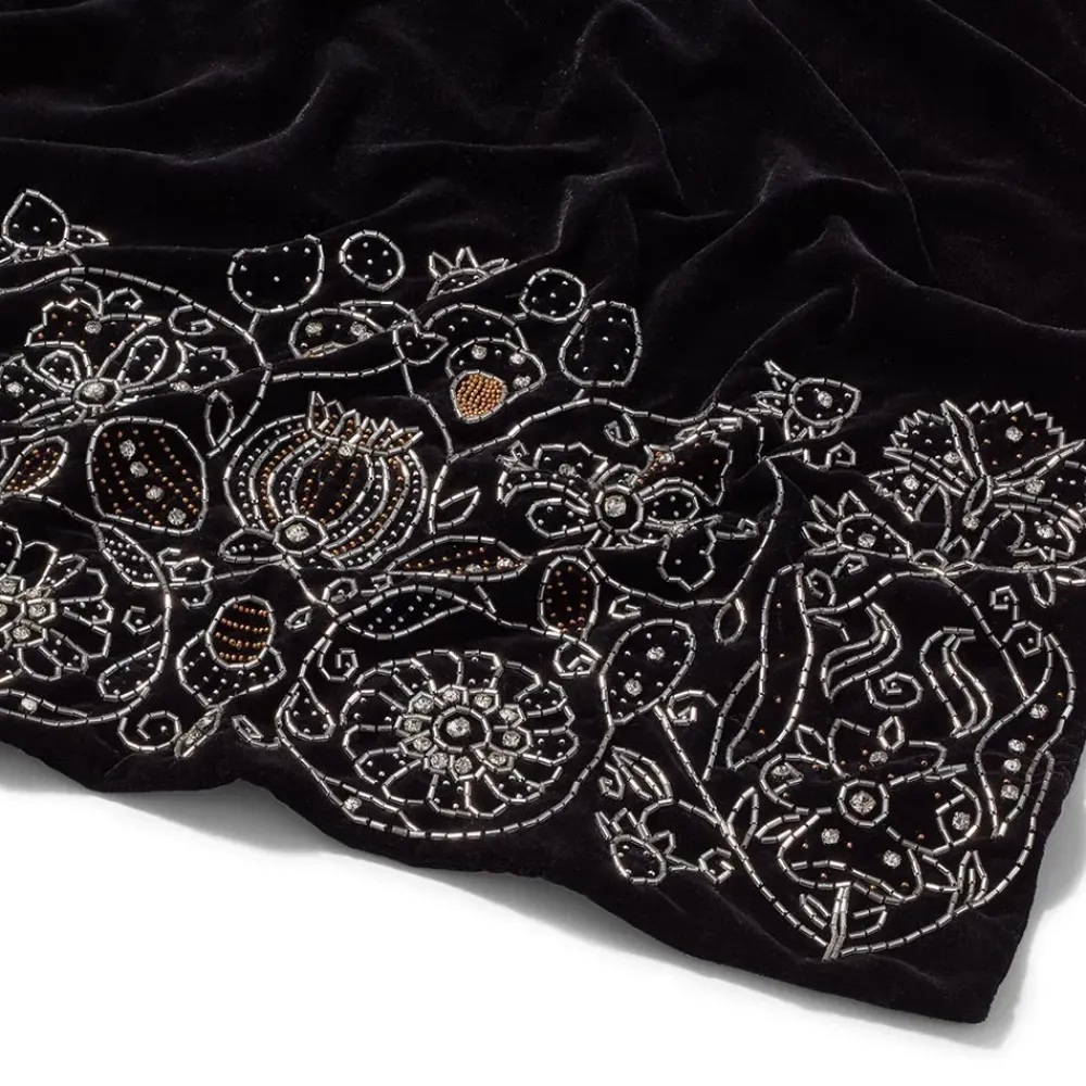 New British Floral Beaded Scarf Scarves & Wraps