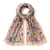 Best British Flowering Vines Embroidered Oblong Scarf Scarves & Wraps