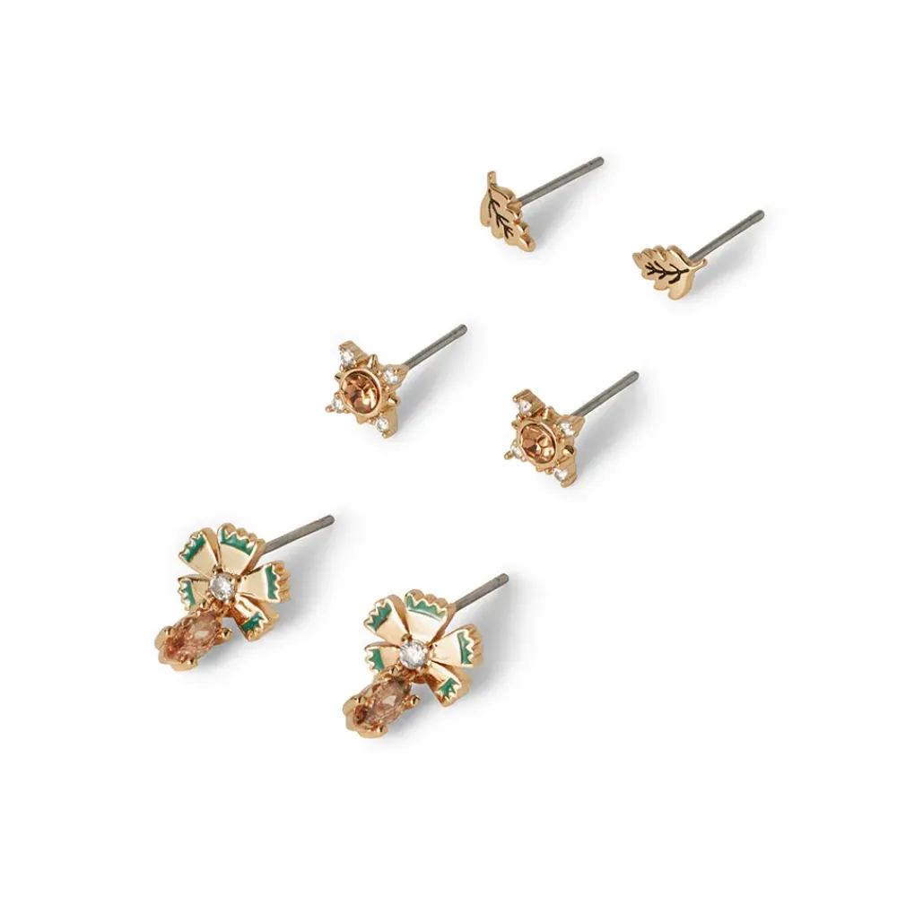 New British Tree Of Life Flora And Stars Stud Earring Set Earrings