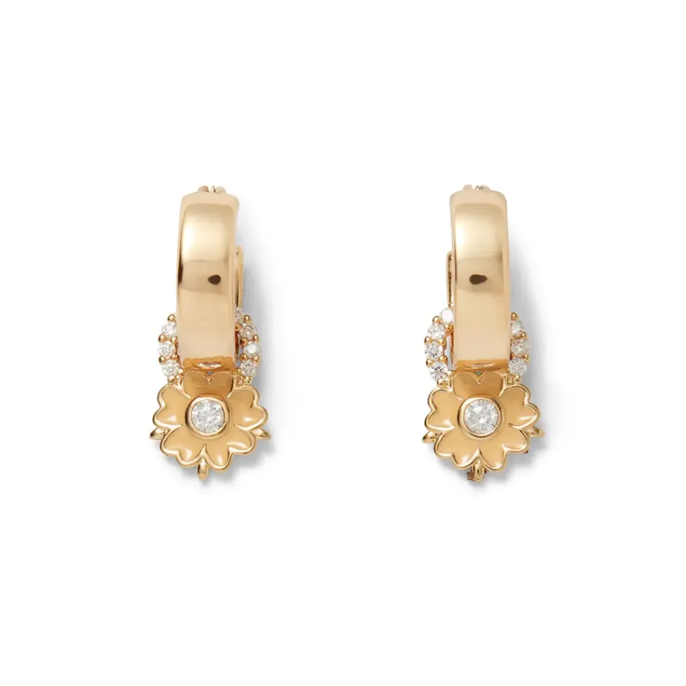 Fashion British Tree Of Life Small Hoop Earrings With Charms Earrings