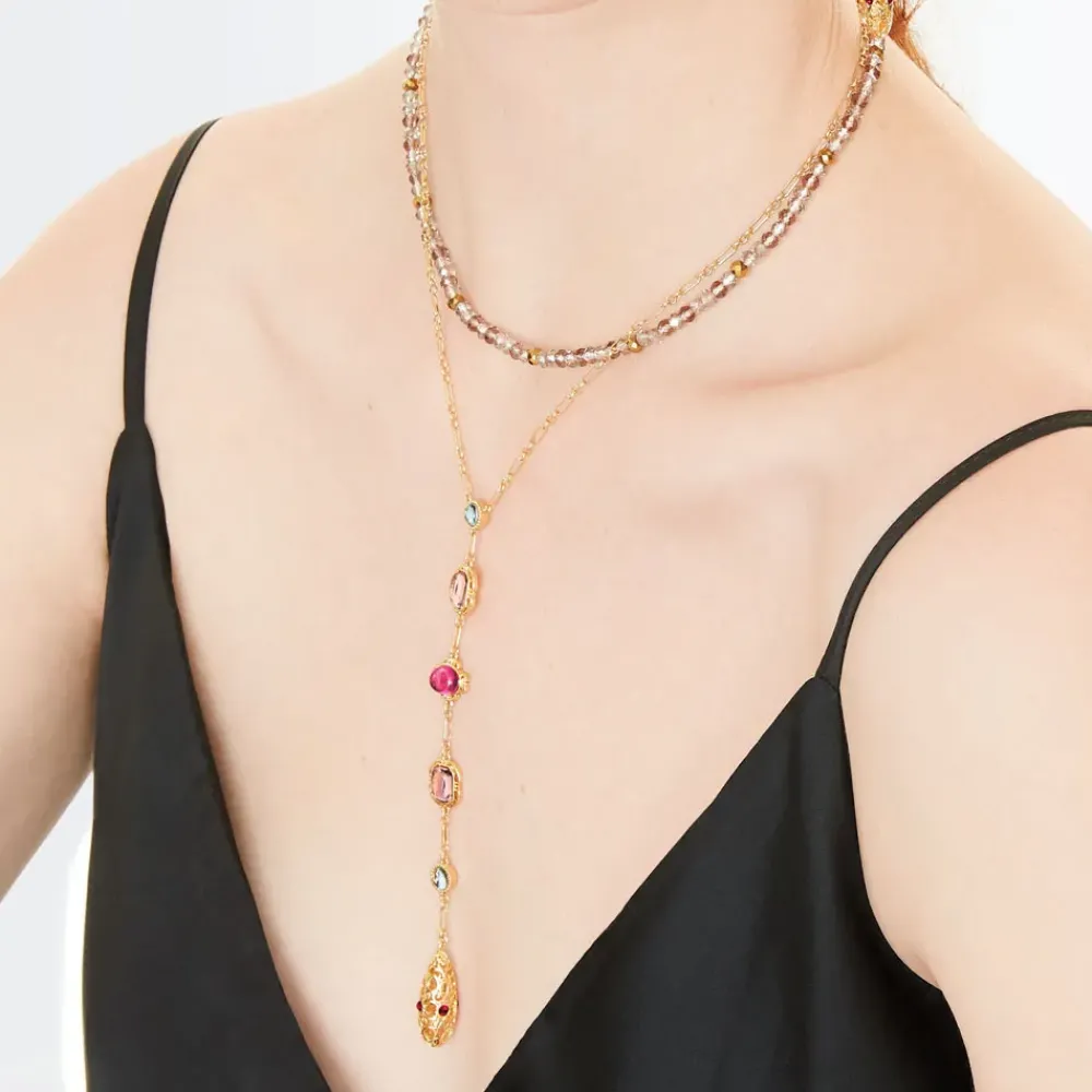 Hot Cascading Gems Y-Necklace Necklaces