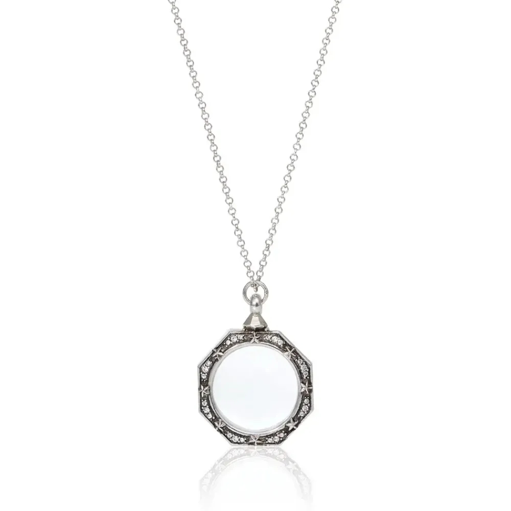Fashion Celestial Octagonal Magnifier Pendant Necklace Necklaces