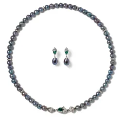 Hot Chelsea Peacock Pearl Necklace And Drop Earrings Set Jewelry Sets
