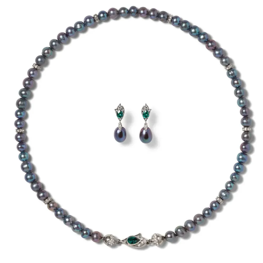 Hot Chelsea Peacock Pearl Necklace And Drop Earrings Set Jewelry Sets