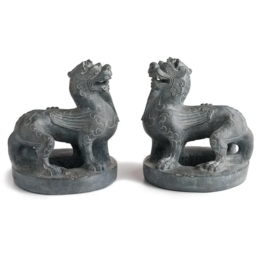 Clearance Chinese Guardian Figure Bookends Decorative Accents