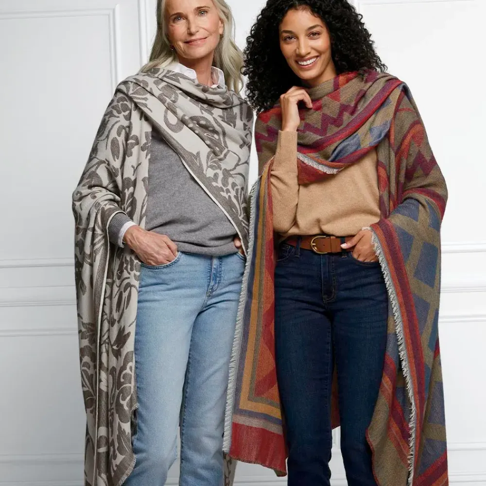 Discount Chinese Lotus Oversize Ruana Clothing