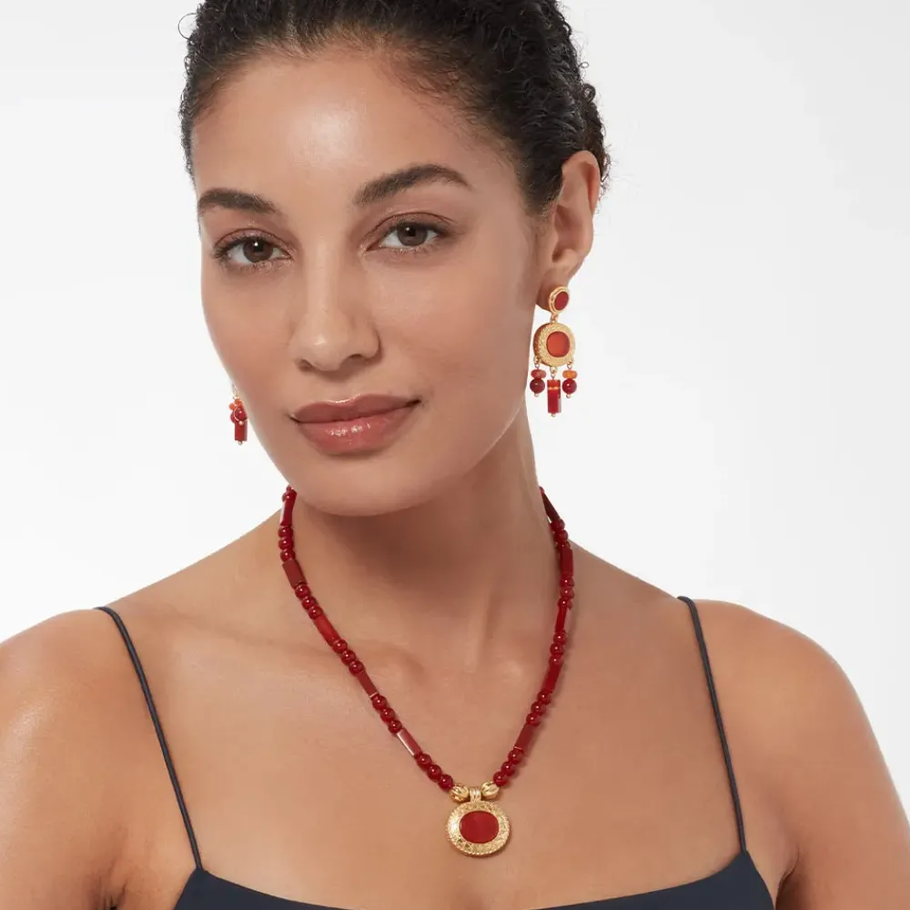 Best Classical Carnelian Pendant Necklace And Chandelier Earrings Set Jewelry Sets