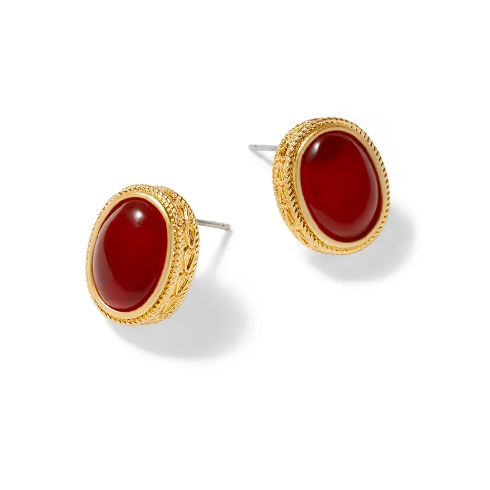 Clearance Classical Carnelian Stud Earrings Earrings