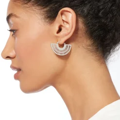 Outlet Crescent Cutout Hoop Earrings Earrings