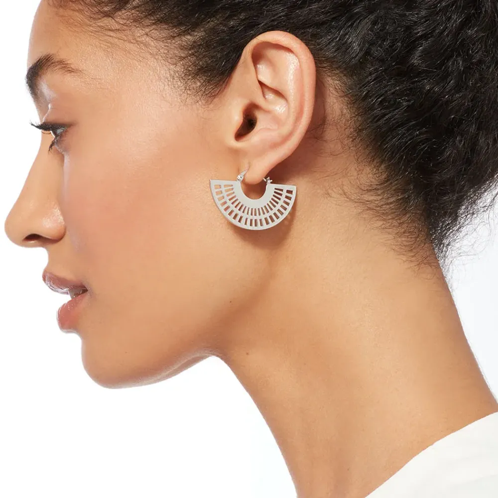 Outlet Crescent Cutout Hoop Earrings Earrings