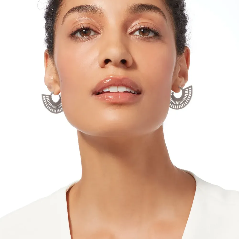 Outlet Crescent Cutout Hoop Earrings Earrings