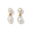 Fashion Cypriot Twist Pearl Double-Drop Earrings Earrings