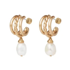 Discount Cypriot Twist Pearl Triple-Hoop Earrings Earrings