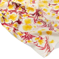 Hot Daisy Garden Marbled Paper Oblong Silk Scarf Scarves & Wraps