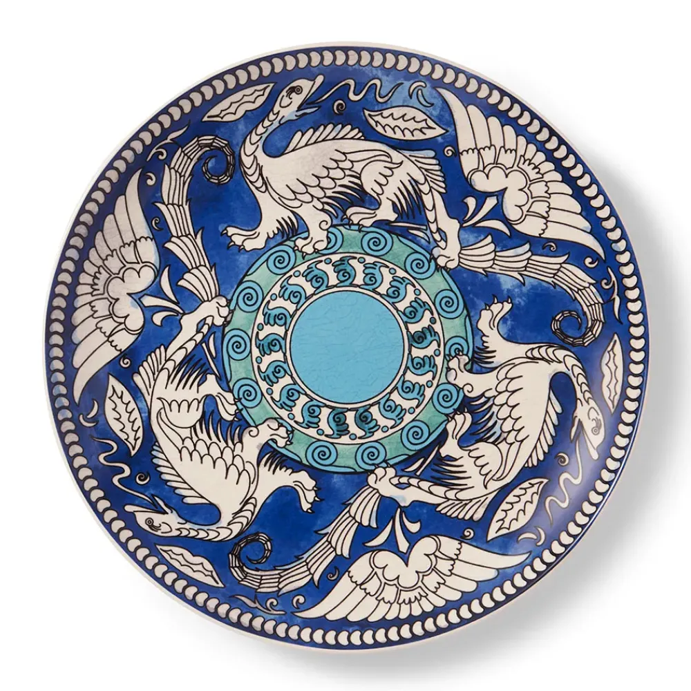 Clearance De Morgan Stylized Dragons Serving Plate Tableware