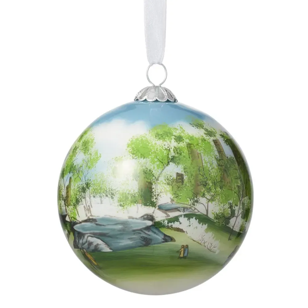 Clearance Dehn Spring In Central Park Hand-Painted Glass Ornament Ornaments
