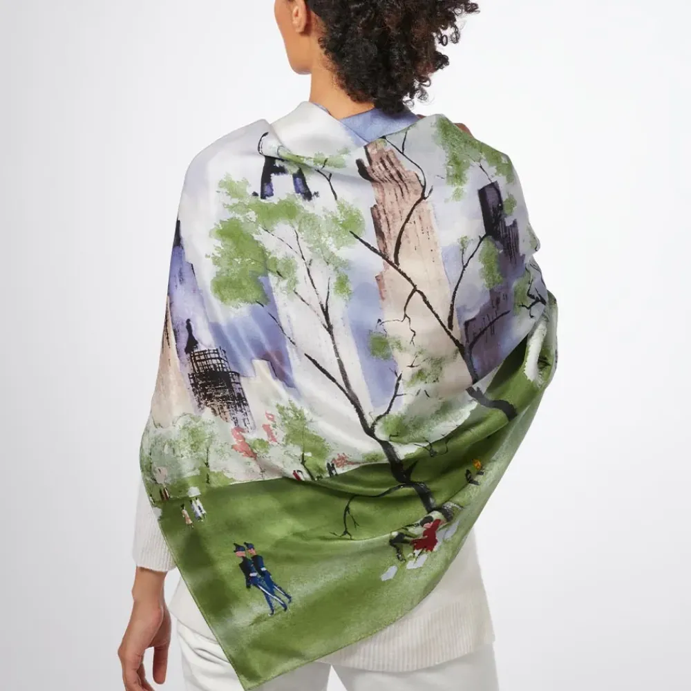 Online Dehn Spring In Central Park Square Silk Scarf Scarves & Wraps