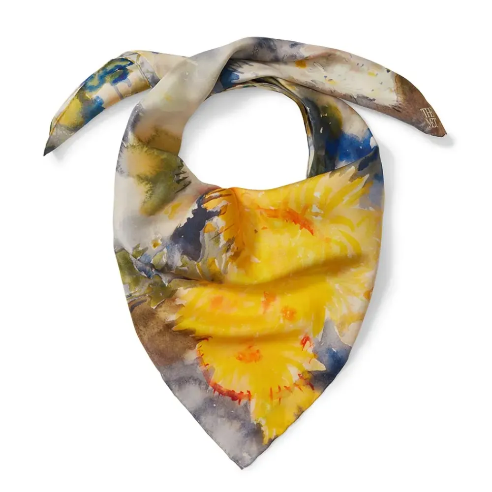 Online Demuth Yellow And Blue Watercolor Square Silk Scarf Scarves & Wraps