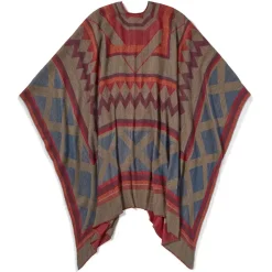 Clearance Egyptian Antinopolis Mosaic-Pattern Oversize Ruana Clothing