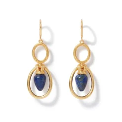 Hot Etruscan Lapis Double-Drop Earrings Earrings