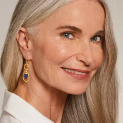 Hot Etruscan Lapis Double-Drop Earrings Earrings