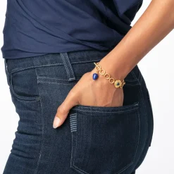 Fashion Etruscan Lapis T-Bar Bracelet Bracelets