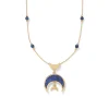 Sale Fatimid Lapis Crescent Long Beaded Chain Pendant Necklace Necklaces