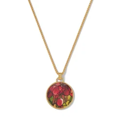Clearance Favrile Tulip Enamel Pendant Necklace Necklaces
