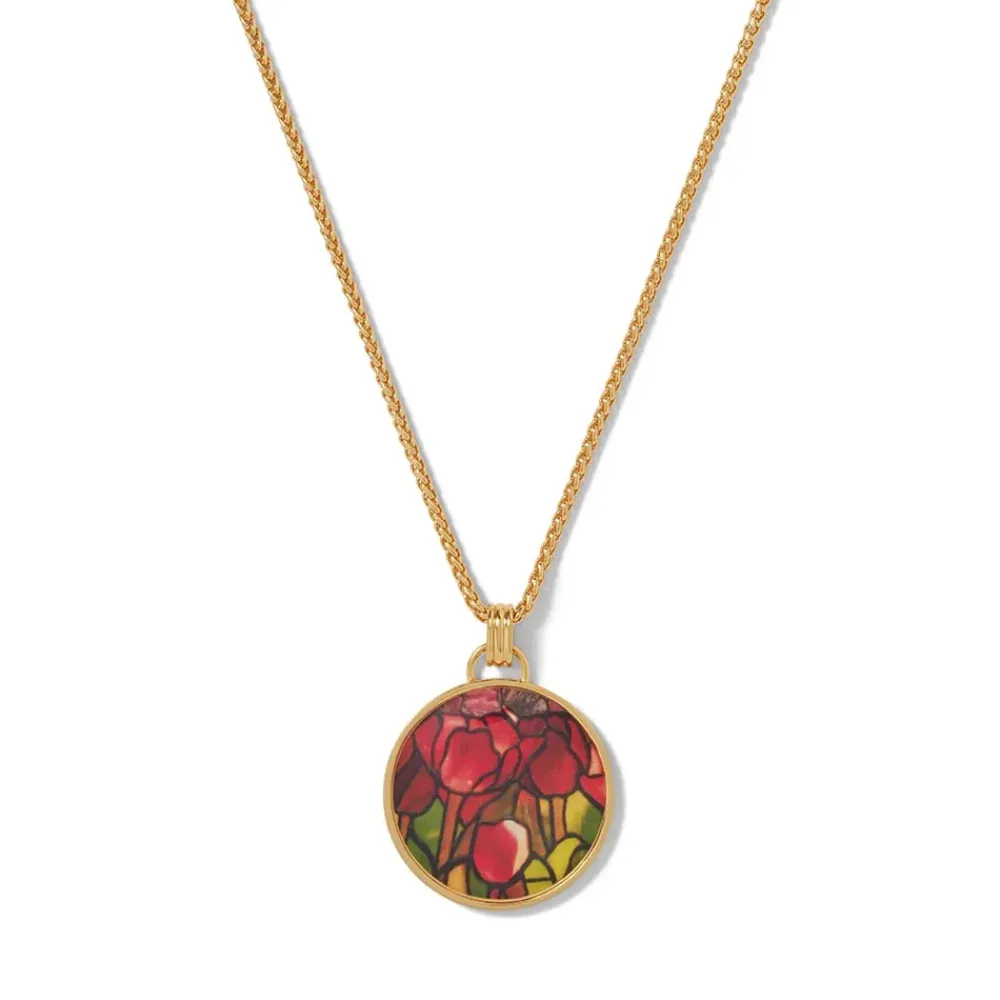 Clearance Favrile Tulip Enamel Pendant Necklace Necklaces