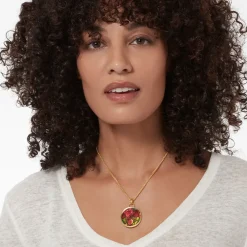 Clearance Favrile Tulip Enamel Pendant Necklace Necklaces