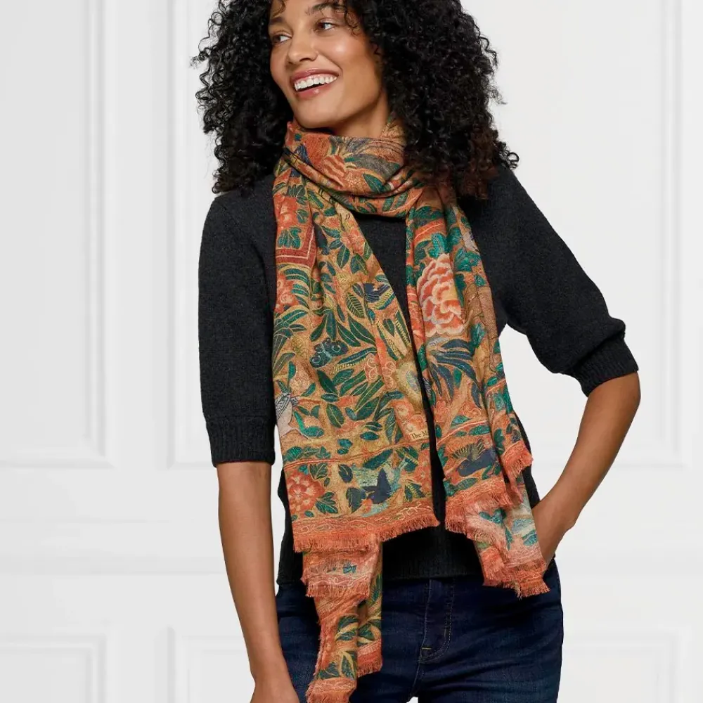 Sale Flora And Fauna Oversize Cashmere-Blend Shawl Scarves & Wraps