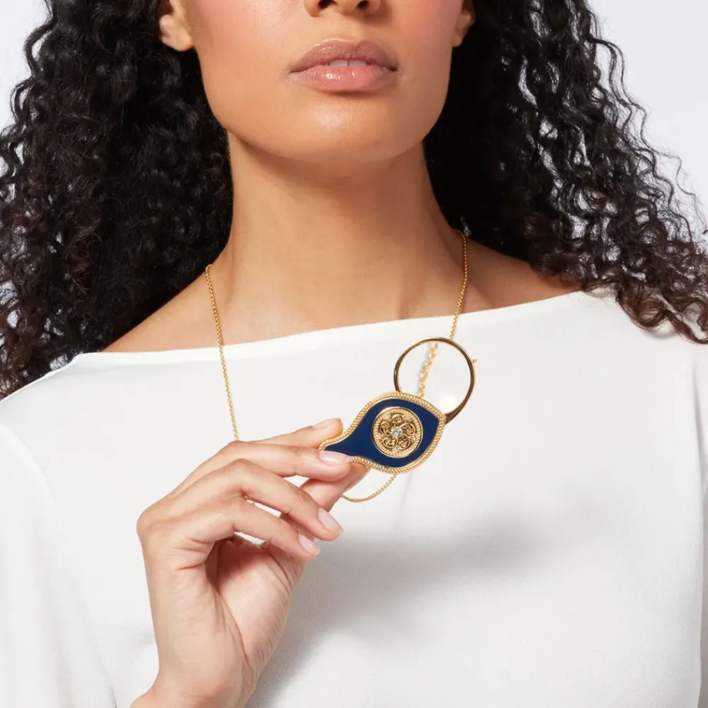 Fashion French Loupe Magnifier Pendant Necklace Necklaces