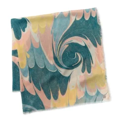 Best French Marbled Paper Square Silk Scarf Scarves & Wraps