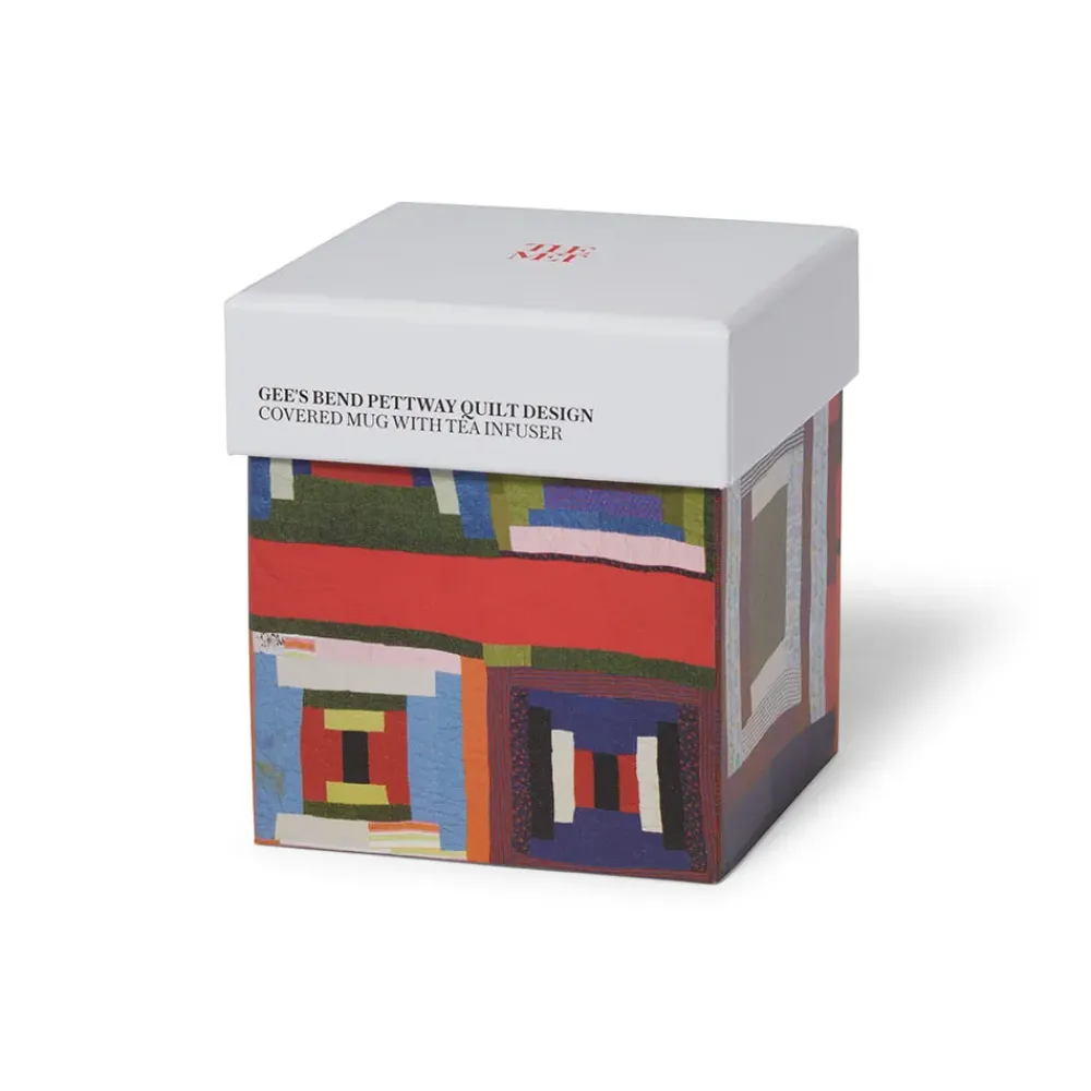 Hot Gee'S Bend Pettway Quilt Design Covered Mug With Tea Infuser Tableware