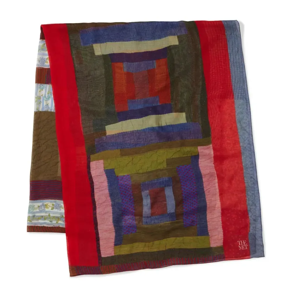 Hot Gee'S Bend Pettway Quilt Design Oblong Silk Scarf Scarves & Wraps