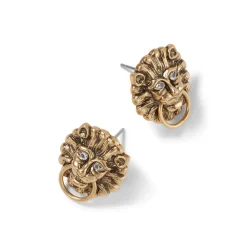 Fashion German Lion Door Knocker Stud Earrings Earrings